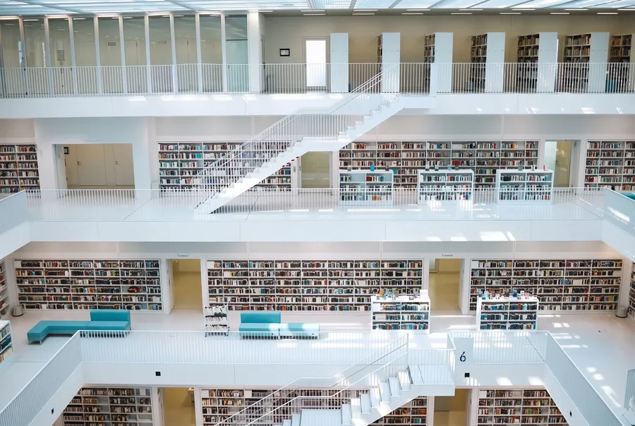 White library atrium interior