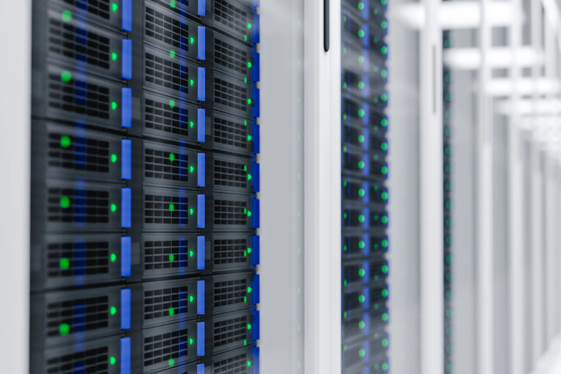 Server racks in a data hall