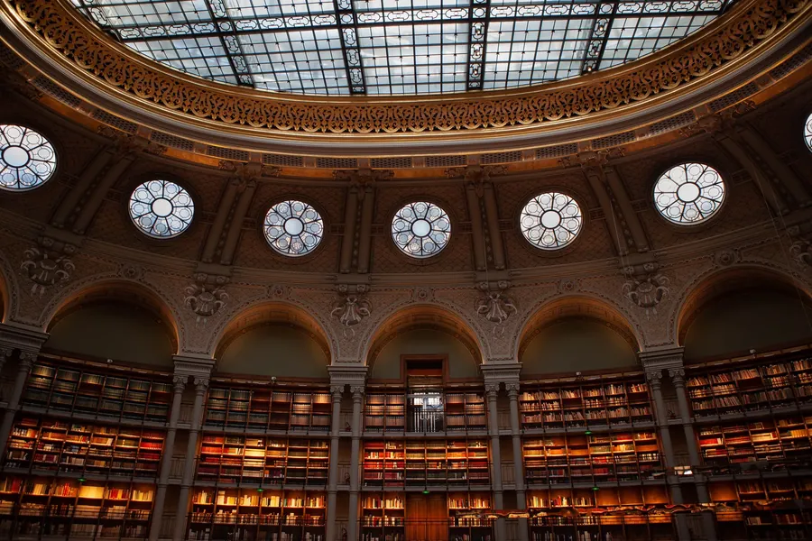 Ornate domed library reading room