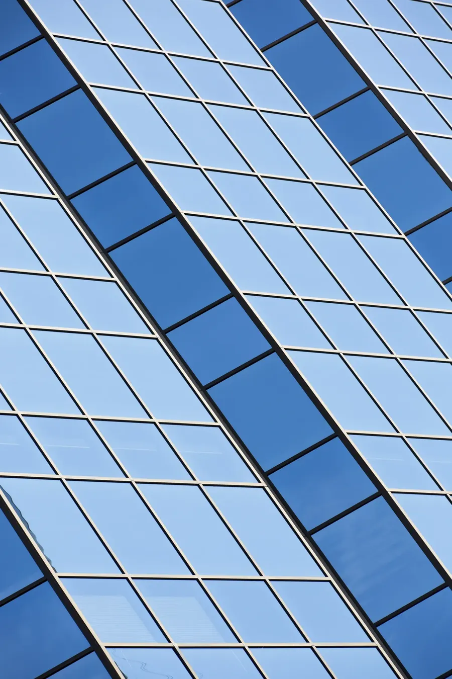 Blue glass facade abstract